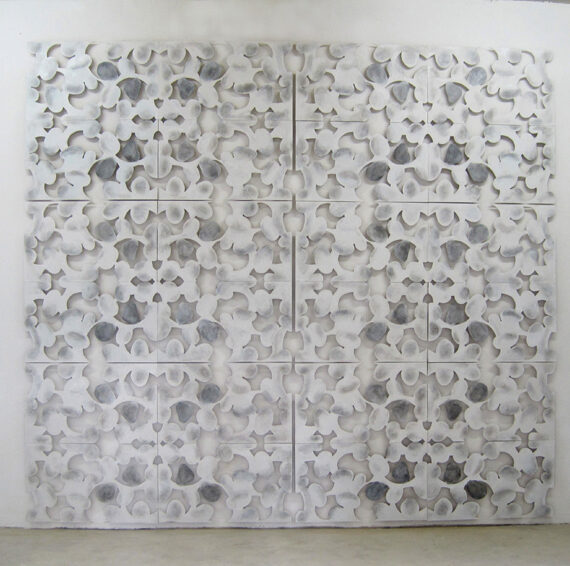 Polarwand I, 325 x 295 cm, 2010-2012, Wachstempera auf Holz, 24 Module