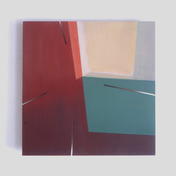 Drehbild IX, 1999, 34 x 34 cm, Holz, Öl
