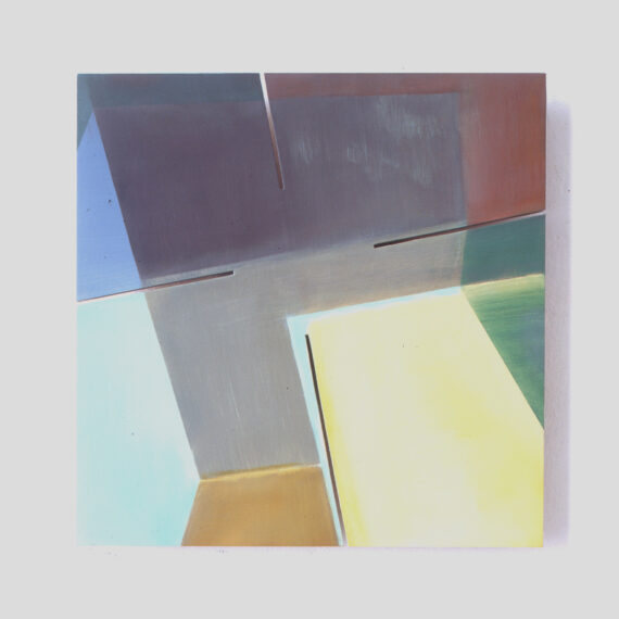 Drehbild VII, 1999, 34 x 34 cm, Holz, Öl