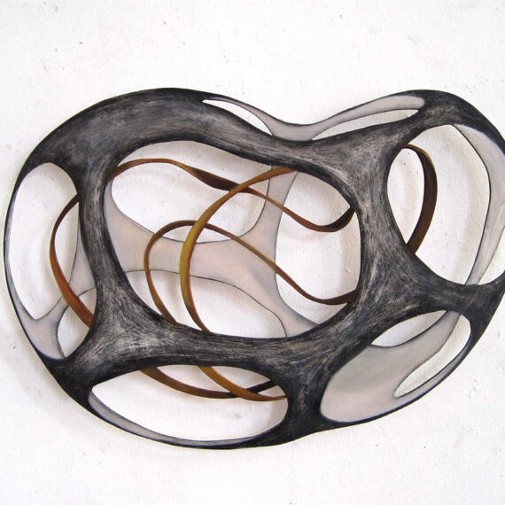 Luftperle mit Band, 40 x 58 x 0.5 cm, 2013, Wachstempera auf Holz
