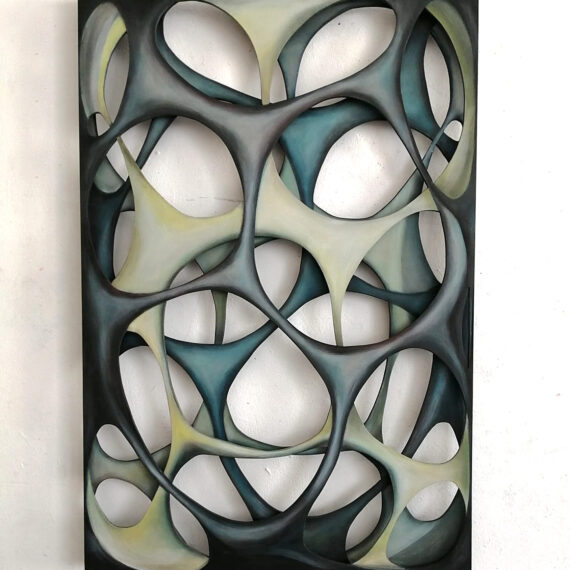 Inside out II, 60 x 60 cm, Wachstemera auf Holz, 2-teilig